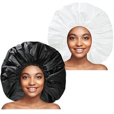 Super Jumbo Shower Cap 2 PCS Waterproof Shower Caps for Women,Extra Large Shower