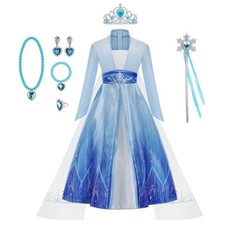 Kids Girls Elsa Dress Party Outfit Set 4 to 8 Years Disney Frozen