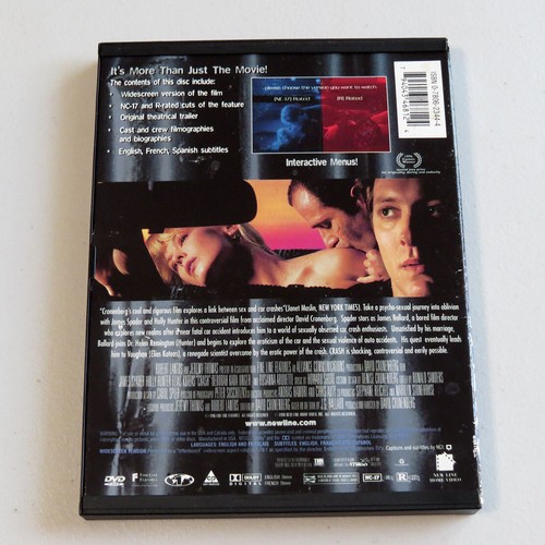 Crash (DVD, 1996 Movie) James Spader Holly Hunter NC-17 & R-Rated Versions - Picture 2 of 9