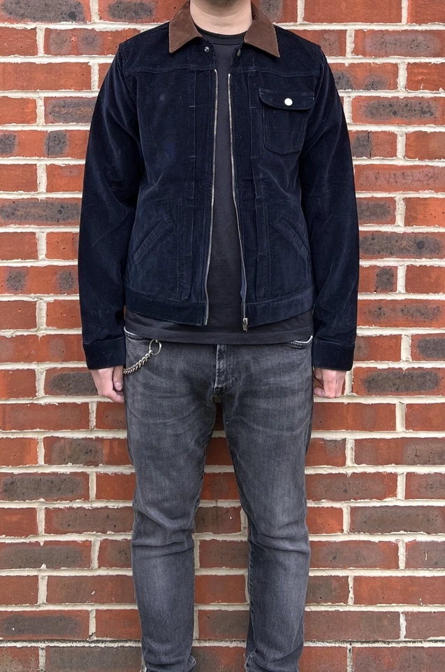 APC Mens Contrast collar Corduroy Jacket MEDIUM Blue A.P.C 2 - Image 2 of 4