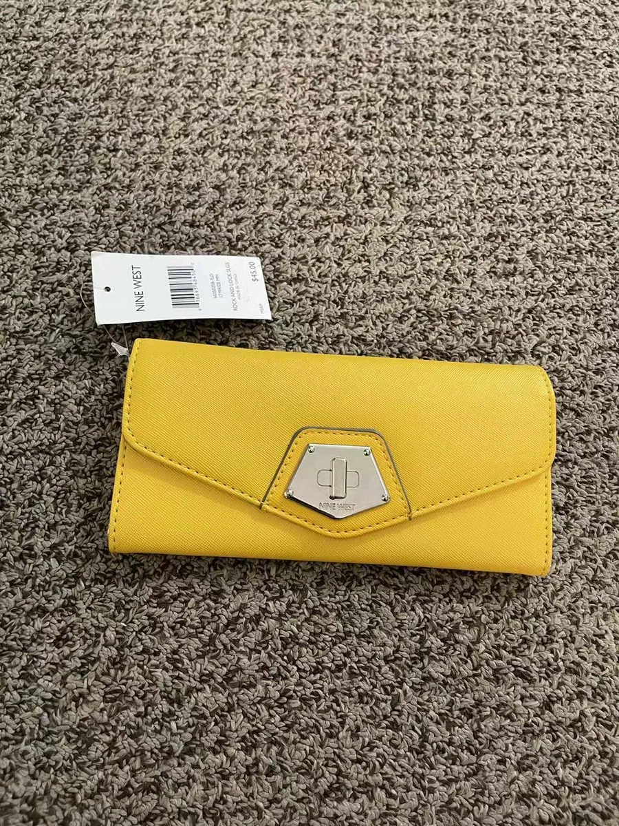 Nine West Rock and Lock Yellow Long wallet NEW | eBay