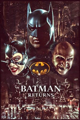 1992 Batman Returns Movie Poster 11X17 Michael Keaton Penguin Catwoman   