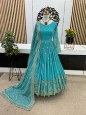 New presenting faux Georgette Gown With Beautiful Dupatta For Women Party Wear