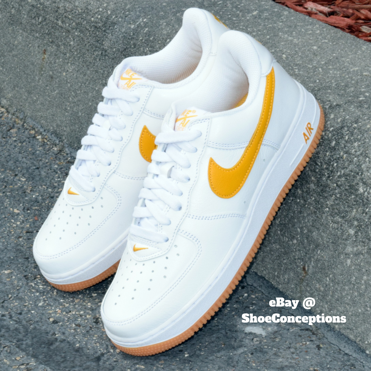 Nike Air Force 1 Low Retro QS Shoes White University Gold Nike Air Force 1 Low Retro QS Shoes White University Gold