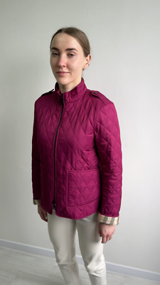 Women's BURBERRY BRIT Quilted Full Zip Jacket Coat Blazer Nova