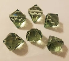 6 pcs Green 35mm Large Crystal Chandelier Gemstone Acrylic Prism Pendant Beads