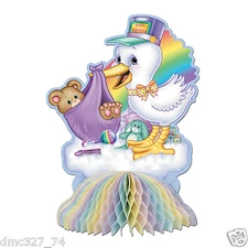 BABY SHOWER Decoration Party STORK Teddy Bear Beistle Table CENTERPIECE