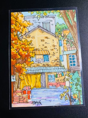 China Image Landmarks Luodan City 1/1 Origin Sketch Card by Xiaoshi