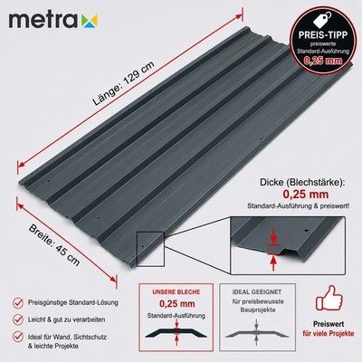 Trapezbleche 24er Set, anthrazit