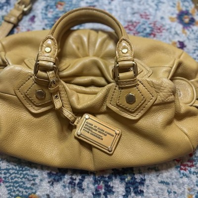 Marc By Marc Jacobs Satchel Handbag Solid Yellow Leather Gold Hardware
