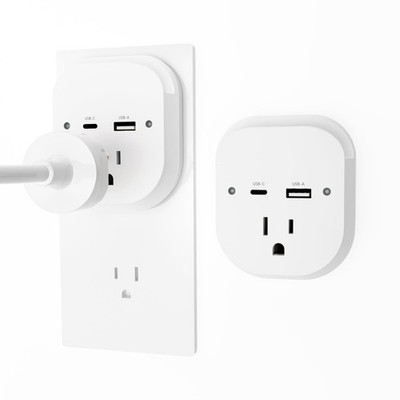 2 Pack Outlet Extender, Outlet Splitter Wall Outlet with PD 20W Type-C，US