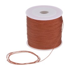0.6mm Nylon Satin Cord 164 Yards Bracelet String Beading Thread, Brown