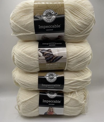 LOOPS & THREADS IMPECCABLE YARN LOT OF 4 Skeins-ALL NEW! - product listing photo