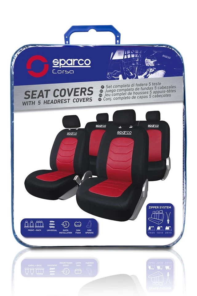 SPARCO S-LINE Cubreasiento Kit Poliéster negro Rojo - Imagen 4 de 4