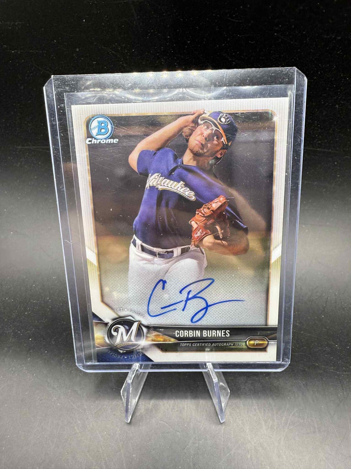 Corbin Burnes 2018 Bowman Chrome Auto Prospect RC ROOKIE DBACKS ORIOLES BREWERS