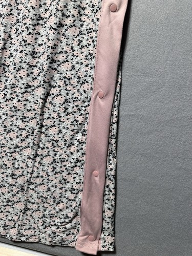 NEW Silverts Adaptive Nightgown Sz Med Hospital Gown Assisted Dressing Gray Pink - Picture 6 of 8