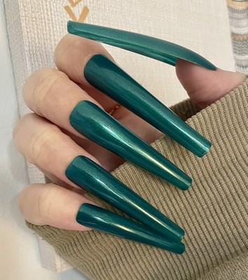 Super Long 3XL Emerald Green Falsche Nägel | Wiederverwendbar 20P Set | Premium Nail Glam