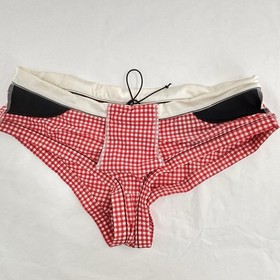 L'Agent by Agent Provocateur Bikini Bottom Womens 3 Medium Red Gingham Swimwear