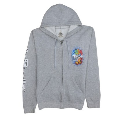 Disneyland Walt Disney World Hanes grauer Hoodie mit durchgehendem Reißverschluss Damen S 2014 Mickey Grap