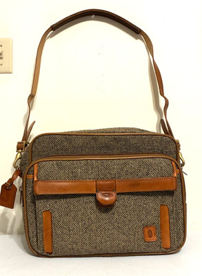 Vintage Hartmann Tweed Leather Suitcase Luggage Travel Weekender Bag Carry On