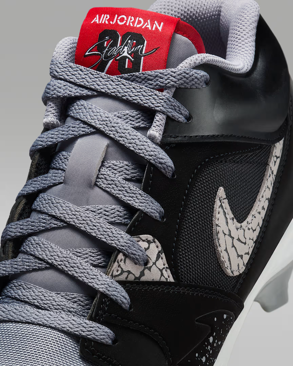 Jordan Stadium 90 Low TD Football Cleats Black Cement Grey Men's