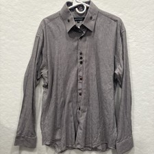 Bogosse Men  s Dress Shirt Size 5 Geometric Design Octagon Button Up Flip Cuff