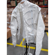 White Asylum Straight Jacket Costume S/M L/XL BODY HARNESS Restraint Armbinder
