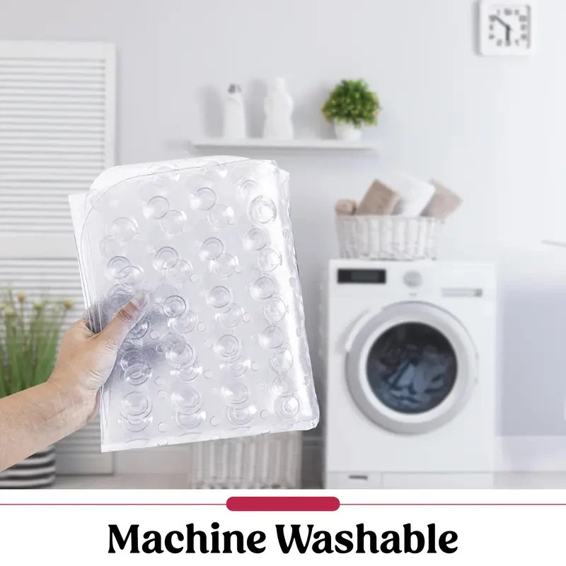 Alfombra de bañera antideslizante RCH 40 x 16 pulgadas - Alfombra de ducha para bañera con ventosa Foto 3 de 4