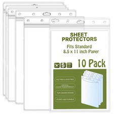 Sheet Protectors 10 Pack 8.5 X 11 Waterproof Resealable Zip Wall Sign Holder P