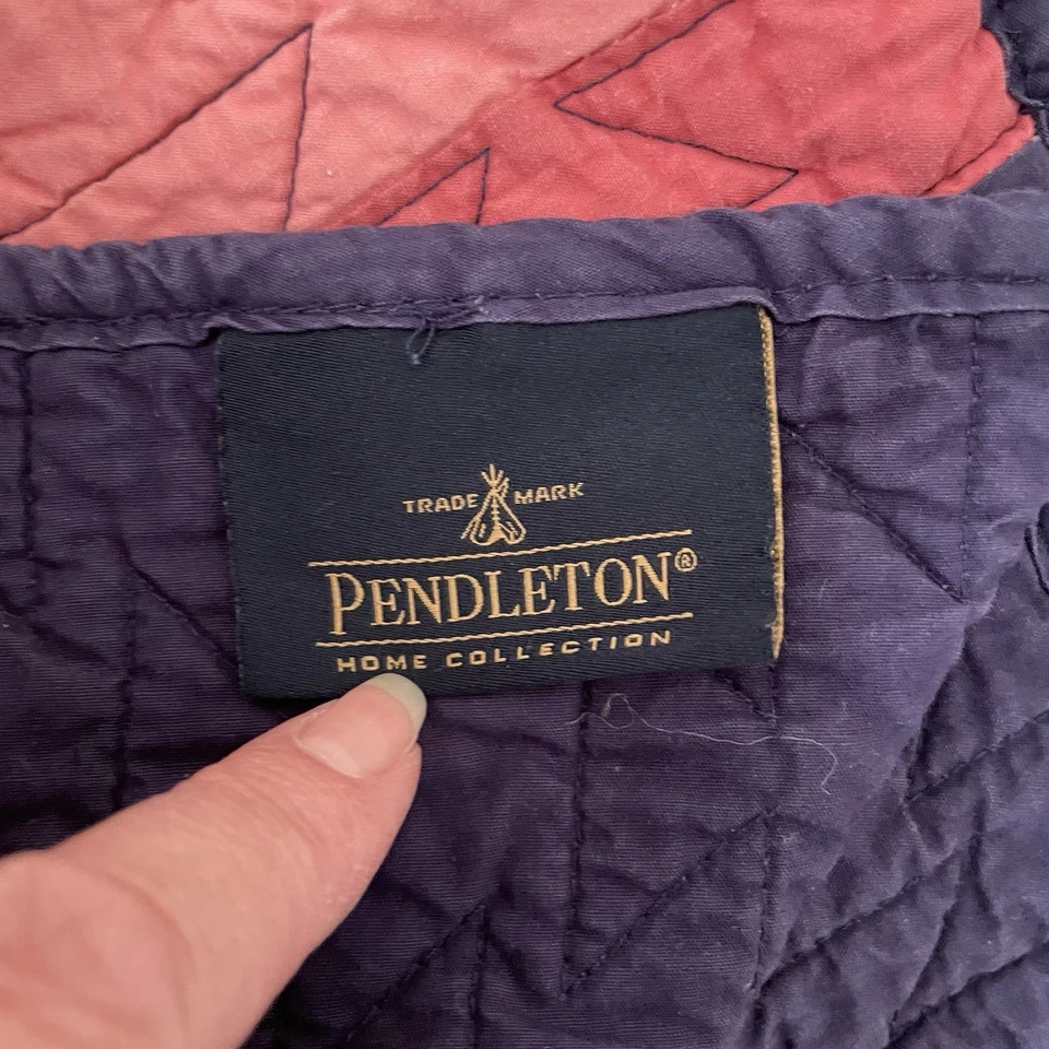 Cobertor Acolchado Pendleton Talla Doble Azul Marino Sunset Canyon Suroeste Azteca 66"x88" Foto 4 de 4