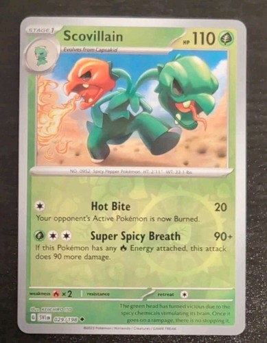Scovillain 029/198 Pokémon TCG Scarlet & Violet Base Set Reverse Holo Uncommon - Picture 3 of 3