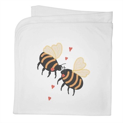 Babydecke/Tuch aus Baumwolle ''Romantic Bees Serenading Each Other'' (BY00037643)