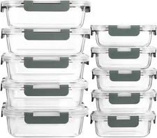 [10-Pack] Glass Meal Prep Containers with Lids, MCIRCO Food Storage Container...