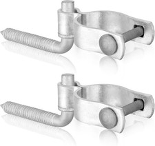 4 Pcs Farm Gate Hinge Set 5/8'' X 2'' Chain Link Fence Gate Post Hinge in Zin...