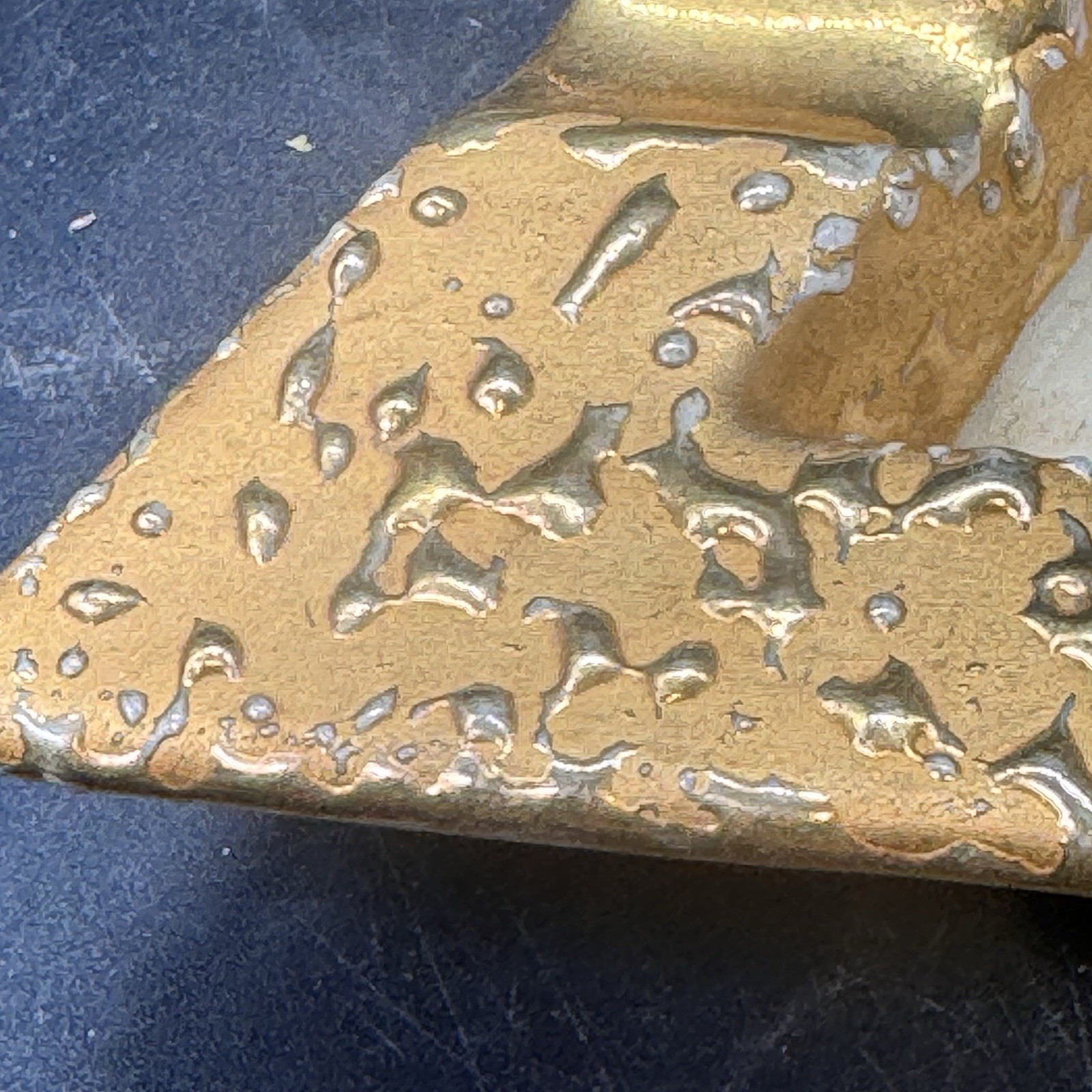 3 Weeping Bright Gold Nesting Ashtrays 22K Gold Parallelogram Shape Vintage MCM