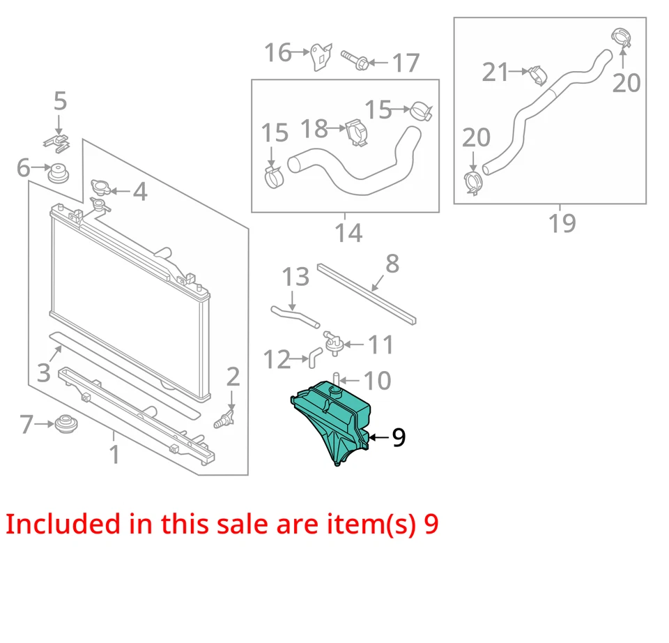 Mazda CX-5 2015 botella de desbordamiento de refrigerante fabricante de equipos originales 83 k millas - LKQ414593319 Foto 4 de 4