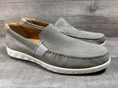 Ecco S Lite Moc Loafers Slip On Shoes Gray Nubuck Mens Size EU 45 US 11, 11.5