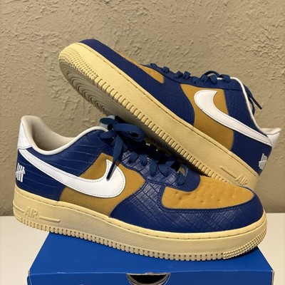 Undefeated x Nike Air Force 1 Low Blue Yellow Croc DM8462-400 Size 11