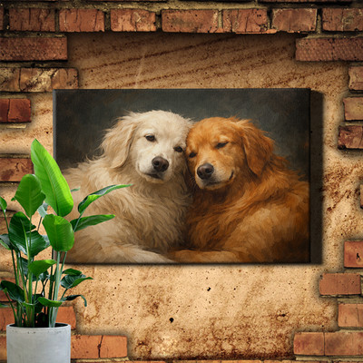 Golden retriever dog portrait Art Print serene pet artwork