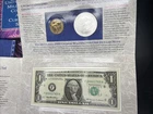2000 Millenium Coin & Currency Set Used OGP Silver Eagle & UNC $1 Coin & Bill