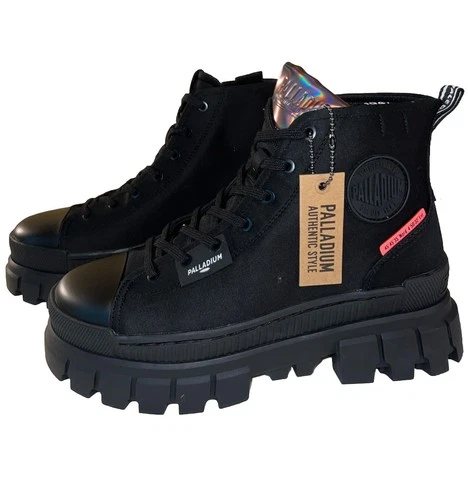 Palladium Revolt HI TX Ankle Boot Women's 8.5 BLACK Retro Y2K Combat Goth NWOB