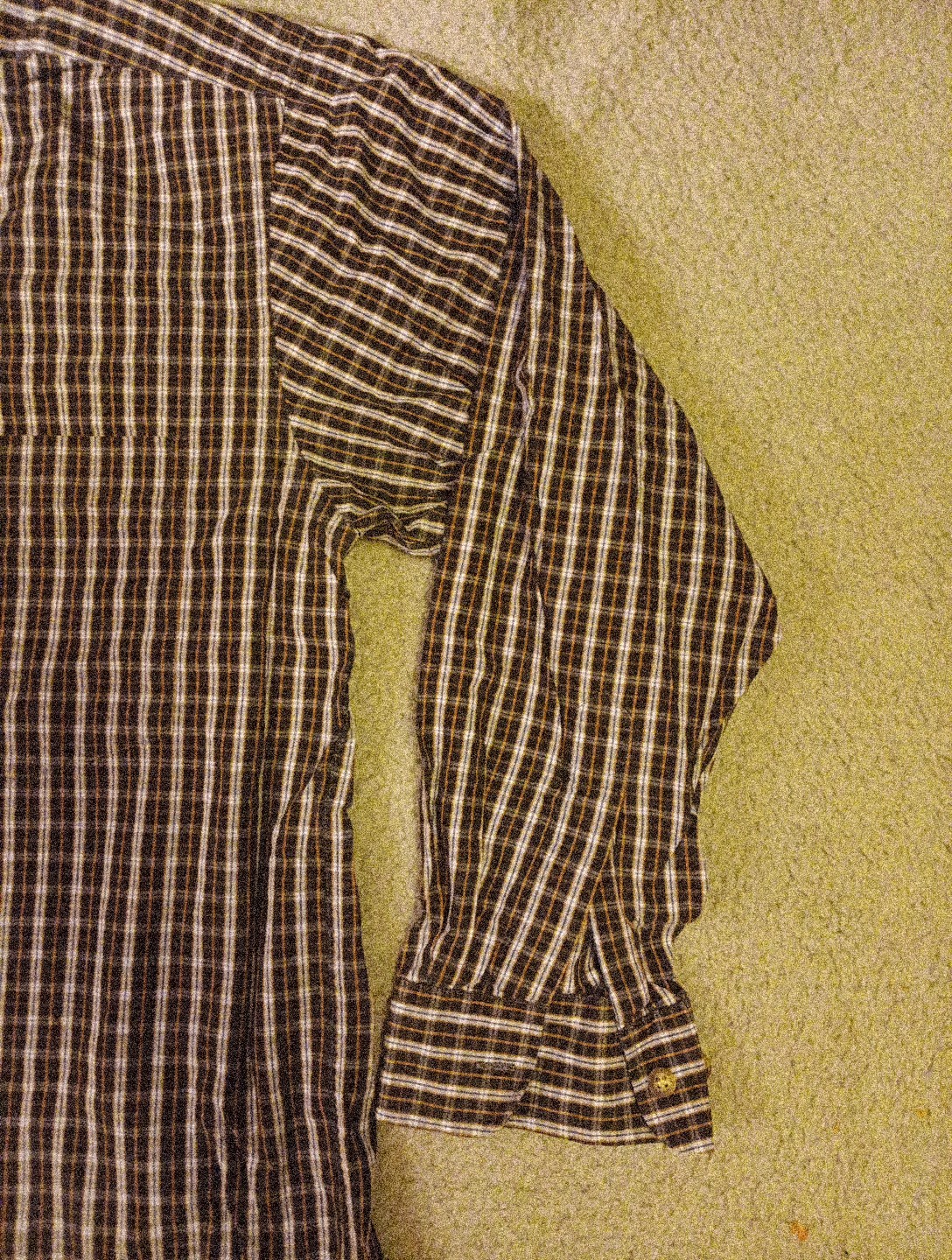 Valentino Rudy Italy Men L Long-sleeved Button Down Shirt Black Brown Striped  thumbnail 2