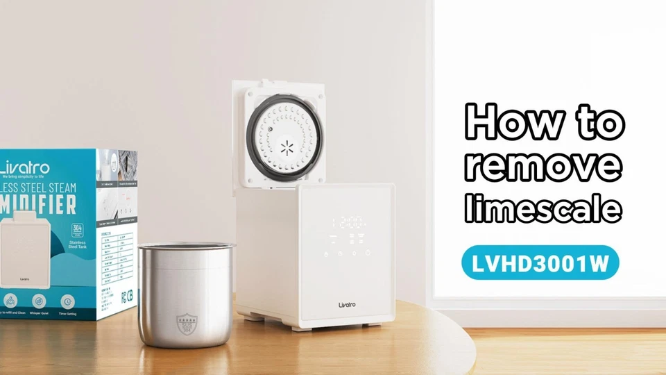 Umidificador Livatro aço inoxidável 3L umidificador de névoa quente seguro saudável fácil Cle - Imagem 3 de 4