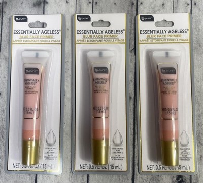 3pk  B PURE ESSENTIALLY AGELESS BLUR FACE PRIMER MAKEUP SETTING HYALURONIC ACID