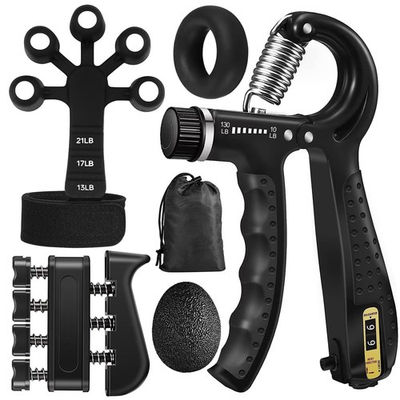 #ad Grip Strength Trainer Kit 5 Pack Grip and Forearm Strengthener Finger Str... $19.19