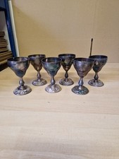 6 X Vintage Barker Ellis Silver Plated Goblets 11cm X 6.5cm