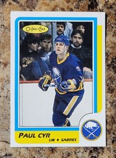 BLANK BACK RC ERROR MISPRINT 986-87 O-Pee-Chee Hockey Paul Cyr Buffalo Sabres