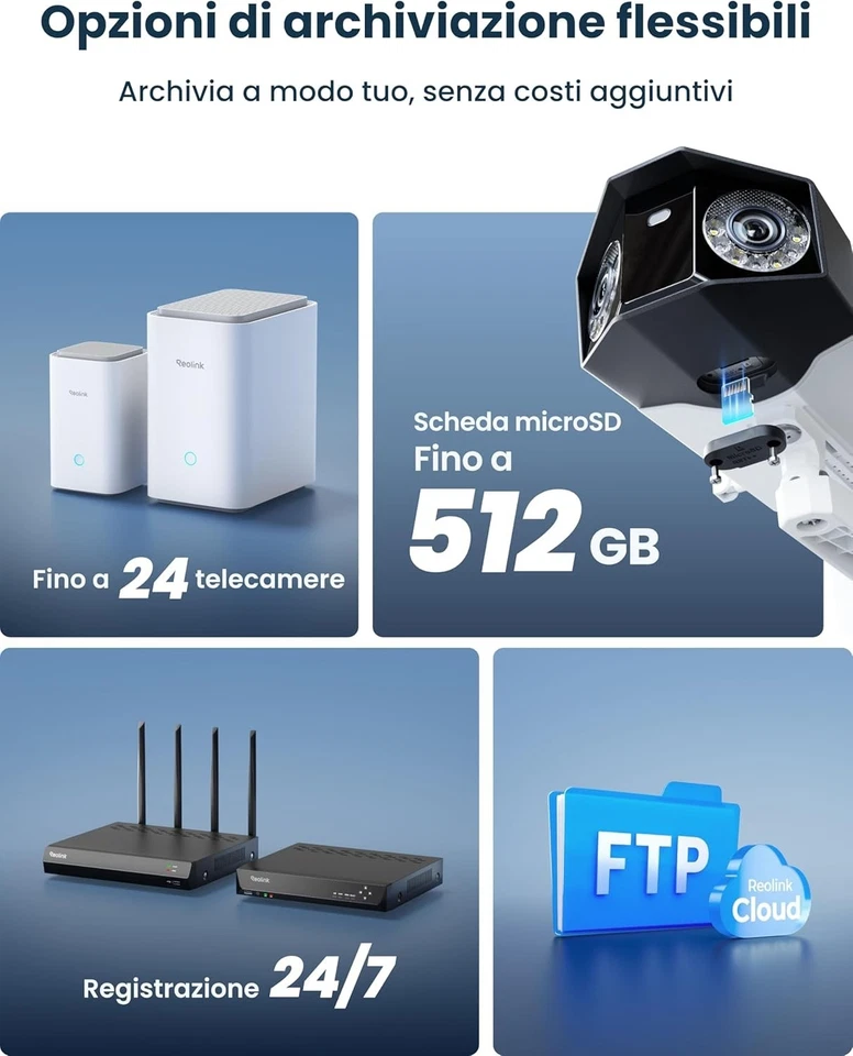 Reolink Telecamera di sicurezza 16MP UHD 180° Wi-Fi 6 dual-band 2,4/5GHz MotionT - Immagine 2 di 4