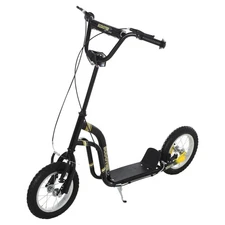 Dual Brakes Kick Scooter 12-Inch Inflatable Front Wheel Ride On Toy For Age 5+