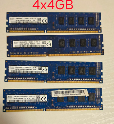 SK hynix 4x4GB DDR3 PC3-12800U 240-Pin Unbuffered DIMM RAM